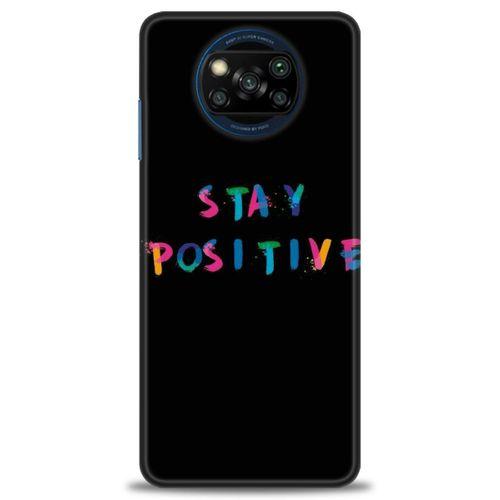 Xiaomi Poco X3 NFC Kılıf HD Baskılı Kılıf - Stay Positive + Tam Ekran Koruyucu