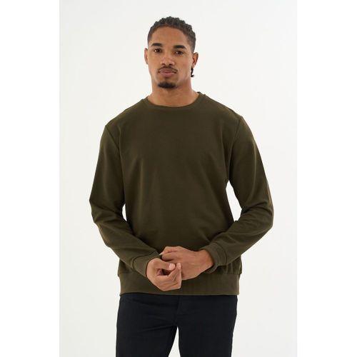 Süperlife Erkek Gri Bisiklet Yaka Ribanalı Regular Fit Sweatshirt spr26swk930