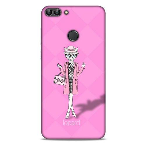 Huawei Psmart Kılıf FunnyMaX (21) Koruyucu Kapak Şeker Pembe Kedi