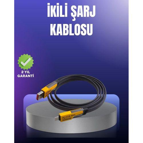 Evrensel Uyumluluklu Dayanıklı Metal Başlıklı Hızlı Şarj Kablosu