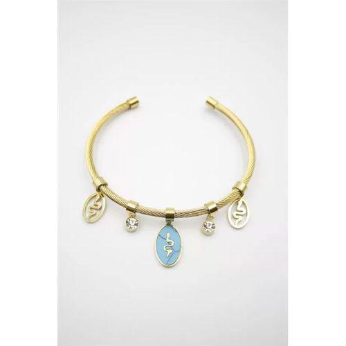 Yılan Örgü Bilezik - Altın