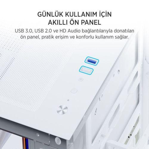 JAMES DONKEY STARK S801 7X ARGB 650W GAMING CASE WHITE