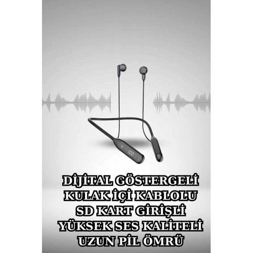 Alarm Ve Titreşim Özellikli Akıllı Saat Ve Mikrofonlu Kablolu Bluetooth Kulaklık 60 Saat