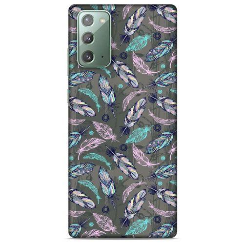 Samsung Galaxy Note 20 Kılıf Desenli Özel Seri Tüyler (6) Silikon Kılıf