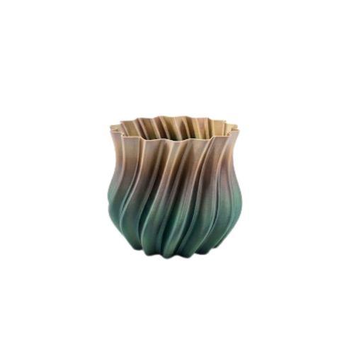 Koyu Metalik Kıvrımlı 3d Vazo Minimal Lüks Ev Ofis Dekoru