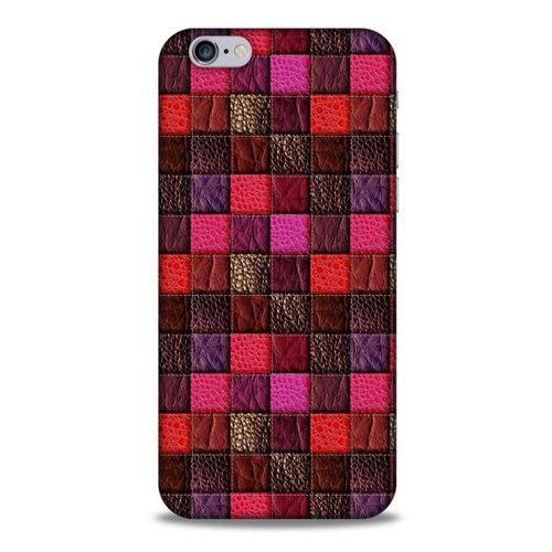 Apple Iphone 6 Kılıf Patchwork (22) Tam Koruma Kılıfı Fuşya Bordo