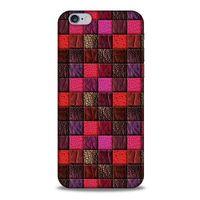 Apple Iphone 6 Kılıf Patchwork (22) Tam Koruma Kılıfı Fuşya Bordo