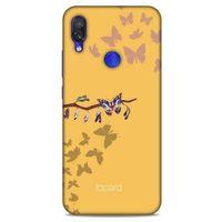Xiaomi Redmi Note 7 Pro Kılıf Kelebek Etkisi (46) Core Armor Kılıf Yeşil Sarı