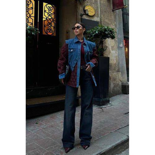 Denim Garnili Kapitone Ceket 7071