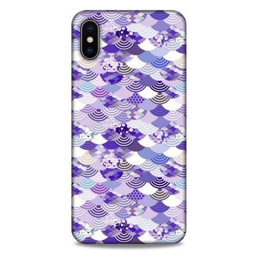 Apple iPhone XS Max Kılıf Pastel Renkler (15) Antişok Kılıf Mor Beyaz