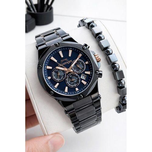 Slazenger Çelik Kordon İç Fonksiyonları Aktif 10 Atm+Bileklik Hediyeli Erkek Kol Saati VS.BLKT.0887