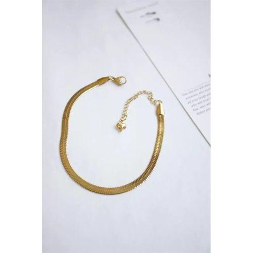 Çelik İtalyan Zincir Bileklik - Altın