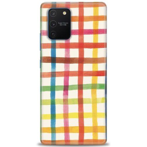 Samsung Galaxy A91 / S10 Lite Kılıf HD Baskılı Kılıf - Renkli Kareler + Tam Ekran Koruyucu