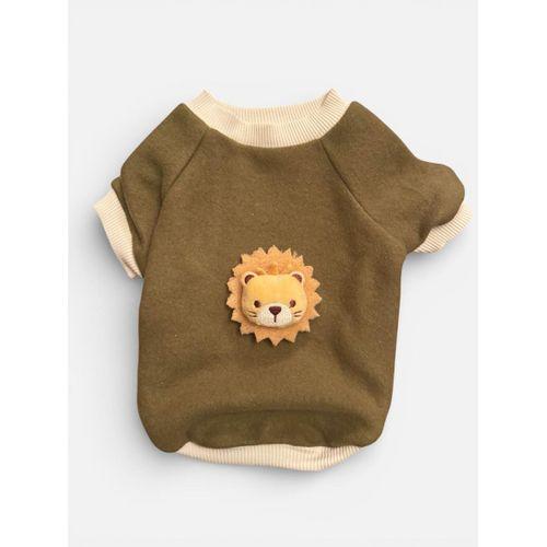Minik Aslan Köpek Sweatshirt – Haki