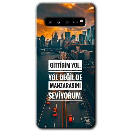 MRCİLETİSİM MRCİLETİSİM Samsung Galaxy S10 Plus Kılıf HD Desen Baskılı Arka Kapak + Temperli Cam - Manzara Seviyorum