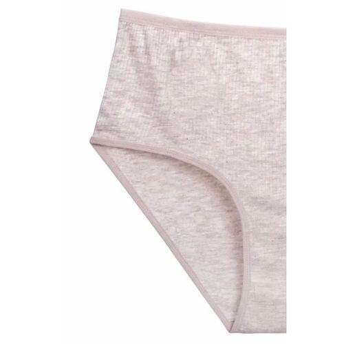 4'lü Yeni Seri Renkli Yüksek Bel Fitilli Ribana Bato Külot Kahve