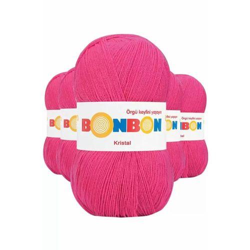 5 Adet Kristal El Örgü Lif İpi Koyu Pembe 98403 - bonbon mudanis