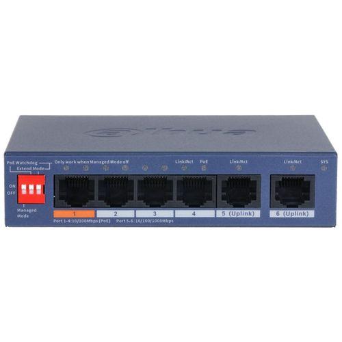 DAHUA CS4006-4ET2GT-60 4 PORT 10/100 + 2 PORT GIGABIT UPLINK 60W POE CLOUD YÖNETİLEBİLİR METAL KASA SWITCH