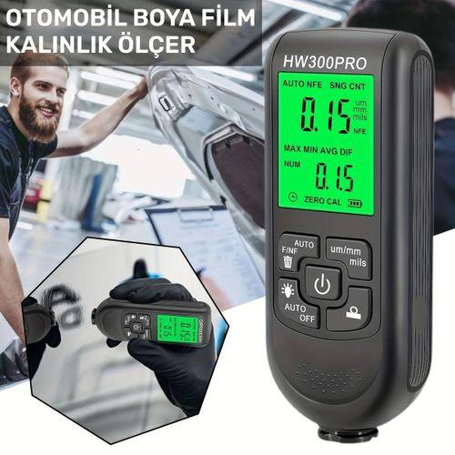 Hw-300pro Oto Boya Kalınlık Ölçer Fe Nfe 2000µm + 2 Fonksiyonlu Bardak Tutucu Hediyeli