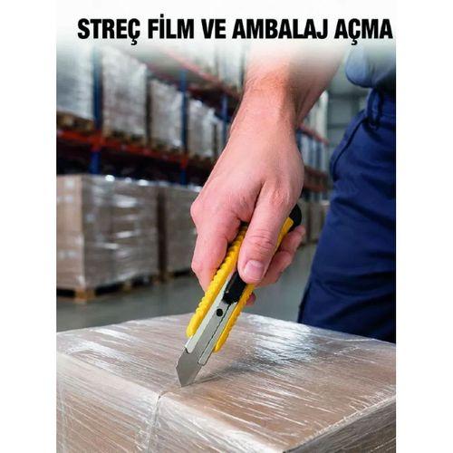 5’li Metal Falçata Seti Profesyonel Maket Bıçağı Kesici Falçata Sarı Ergonomik Saplı
