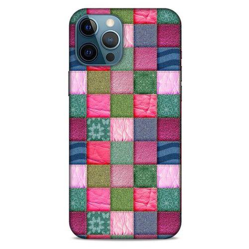 Apple iPhone 12 Pro Max Kılıf Patchwork (35) Fit Design Kılıf Toz Pembe Lacivert