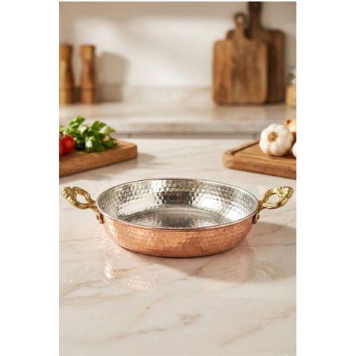 Turna Bakır Acemli Tava 6 No 24 Cm El Dövme Kırmızı Turna7592-1