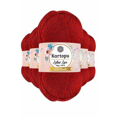 5 Adet Lotus Lux Bikini Büstiyer Bluz Simli Örgü İpi K165 Kırmızı