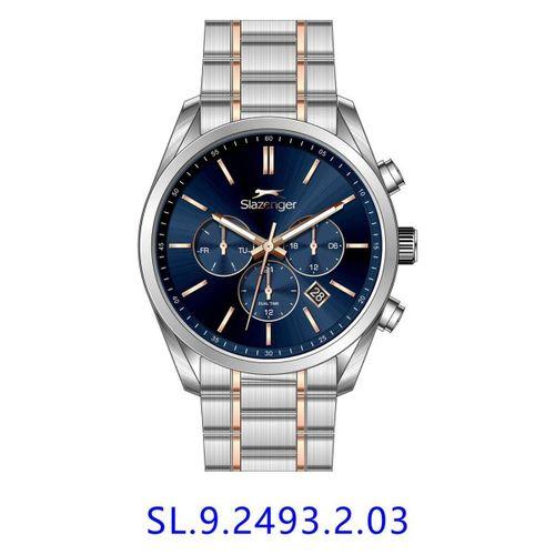 Slazenger SL.09.2493.2.03 Quartz Çelik Rose/Gri Lacivert Kadran 42 mm Erkek Kol Saati