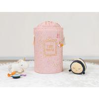 Baby Kullanımı Kolay Desenli Taşınabilir Torbalı Yuvarlak Sepet pembe  Çamaşır Sepeti 04270