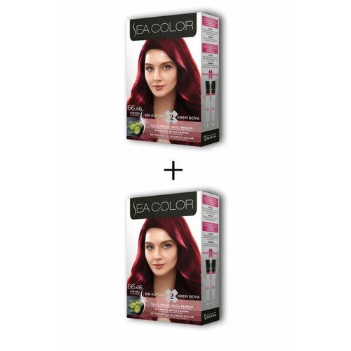 2X2 Tüp Krem Saç Boyası Seti Ateş Kızılı No:66.46