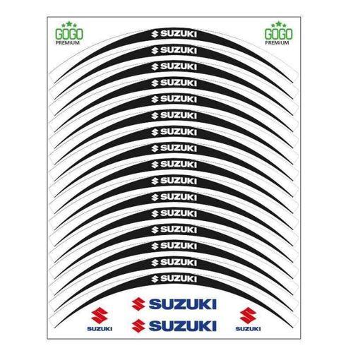 SEVGENT Beyaz Siyah Suzukı Uyumlu Reflektörlü 1 Set Jant Şeridi