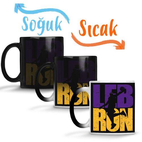 Lebron James Lakers Colors Sihirli Kupa Bardak Porselen