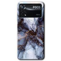 Poco x4 Pro Kılıf HD Desen Baskılı Arka Kapak + Temperli Cam - Otantik Mermer