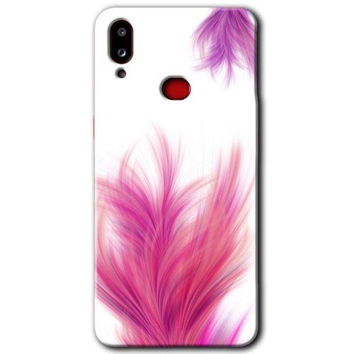 Galaxy A10s Kılıf HD Desen Baskılı Arka Kapak - Pembe Tüy + Kırılmaz Cam