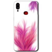 Galaxy A10s Kılıf HD Desen Baskılı Arka Kapak - Pembe Tüy + Kırılmaz Cam