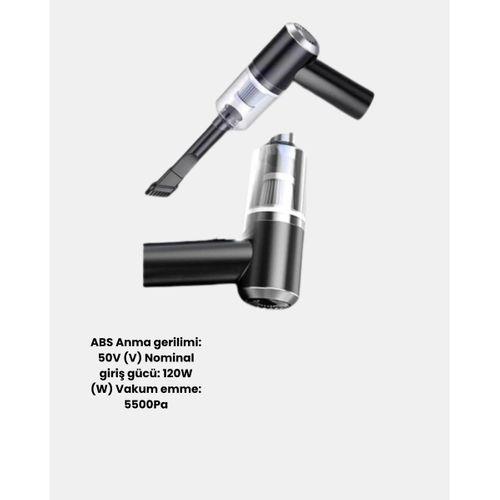 Mini Şarjlı Araç Süpürgesi – 120w Güçlü Motor, 5500pa Vakum Emiş, Yıkanabilir Filtre