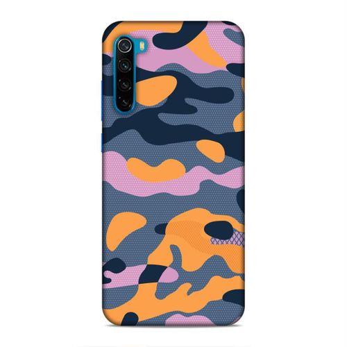 Xiaomi Redmi Note 8T Kılıf Pembe Yesil Sari Kamuflaj Arka Kapak Silikon Koruma Full Koruyucu