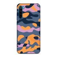 Xiaomi Redmi Note 8T Kılıf Pembe Yesil Sari Kamuflaj Arka Kapak Silikon Koruma Full Koruyucu