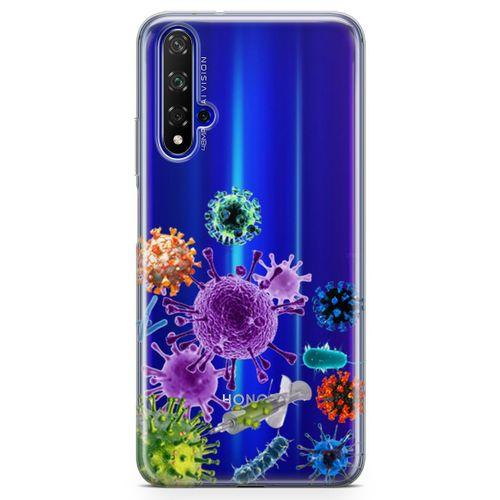 Honor View 20 Kılıf Enjektör Ve Virusler Arka Kapak Koruma Desenli Full Koruyucu