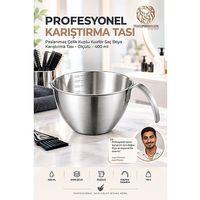 Profesyonel Paslanmaz Çelik Kulplu Kuaför Saç Boya Karıştırma Tası Ölçülü Tas 400ml 723635