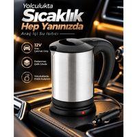12v Araç Çakmak Girişli Paslanmaz Çelik Araç İçi Su Isıtıcı Seyahat Tipi Pratik Kettle