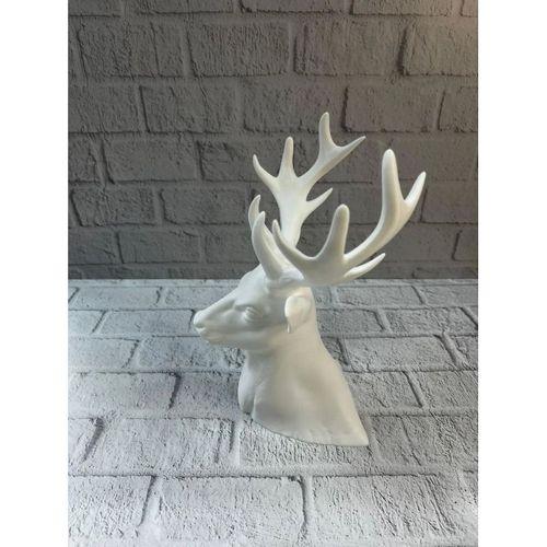 Dekoratif Beyaz Geyik Biblo Salon Ve Raf Dekoru