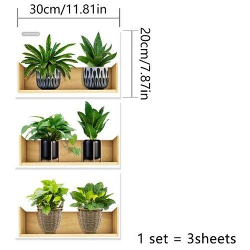 Eğitici Oyuncak Raflı Bitki Tasarımlı Yapışkanlı Sticker 20*30 cm 3lü Set MC-663