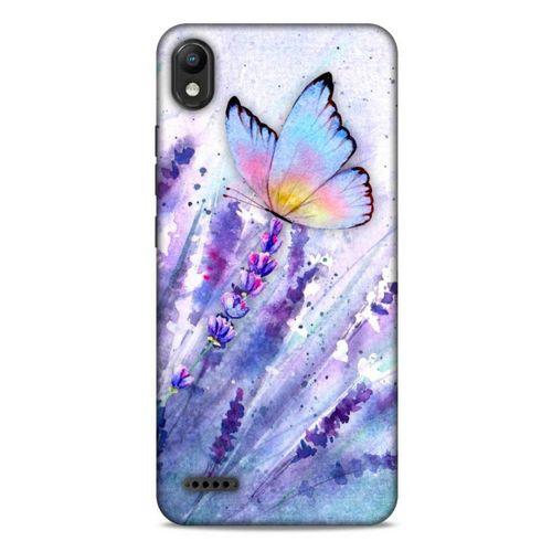 LG K20 2019 Uyumlu Kılıf Mor Delisi (47) Crystal Flex Kılıf Kelebek
