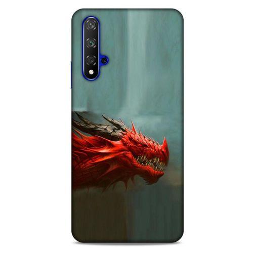 Huawei P Smart S 2020 Kılıf Dragons (17) Tasarım Kılıf Siyah Boynuzlu Ejderha