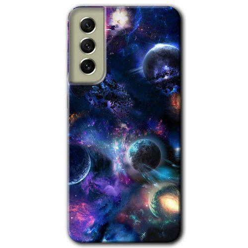 Galaxy S21 FE Kılıf HD Desen Baskılı Arka Kapak - Gezegen Karışımı + Kırılmaz Cam