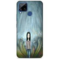 Oppo Realme C15 Kılıf Depresyon (22) Tam Koruma Kılıfı Fuşya Bordo