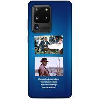 Samsung Galaxy S20 Ultra Kılıf Atatürk (6) Silikon Kılıf Koyu Mavi