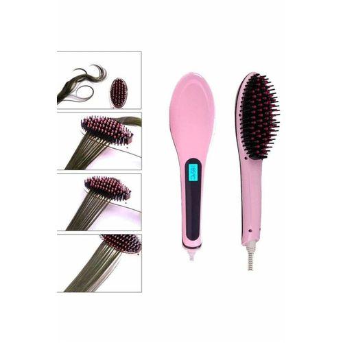 Elektrikli Saç Düzleştirici Tarak Saç Düzleştirici Fırça Sıkı Dişli Pembe