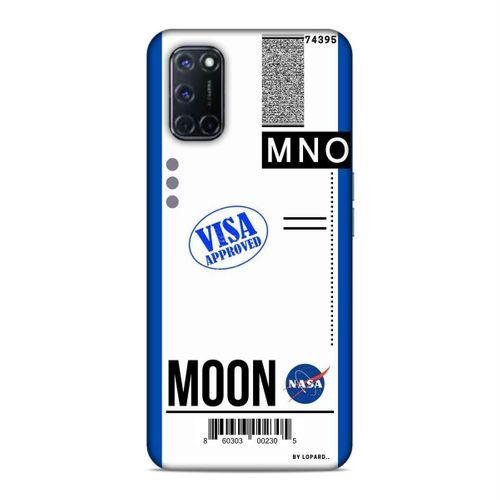Oppo A92 Kılıf Uçak Bileti Moon Arka Kapak Koruma Desenli Full Koruyucu